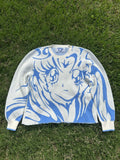 Vintage Y2k Aop Sailor Moon Anime Knitted Sweater