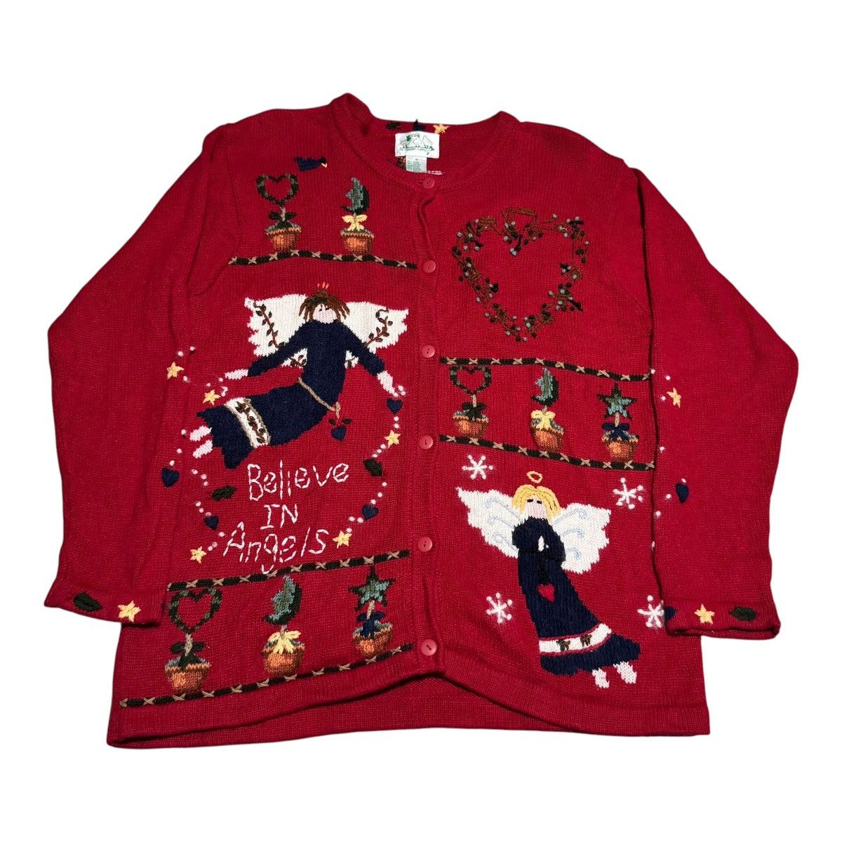 Quacker Factory Quaker Factory Angels Christmas Cardigan Sweater Women S M