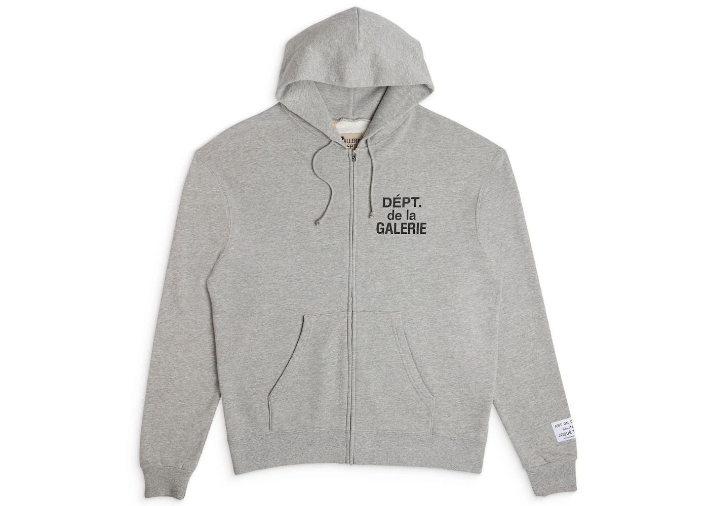 Gallery Dept French Zip Hoodie Heather Grey Lightly Worn T-Shirts, Sweatshirt | FlexRushtees.com