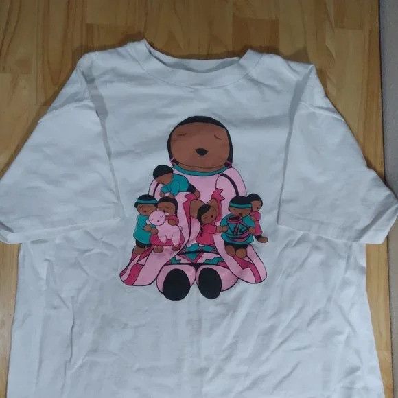 Vintage Earth Mother And Children Tribal Art T Shirt