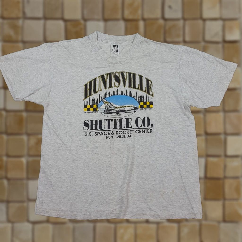 Vintage 90s Nasa Space Shuttle T Shirt Mens Xl Gray Cotton Graphic Tee Usa Made Short Sleeve Cr