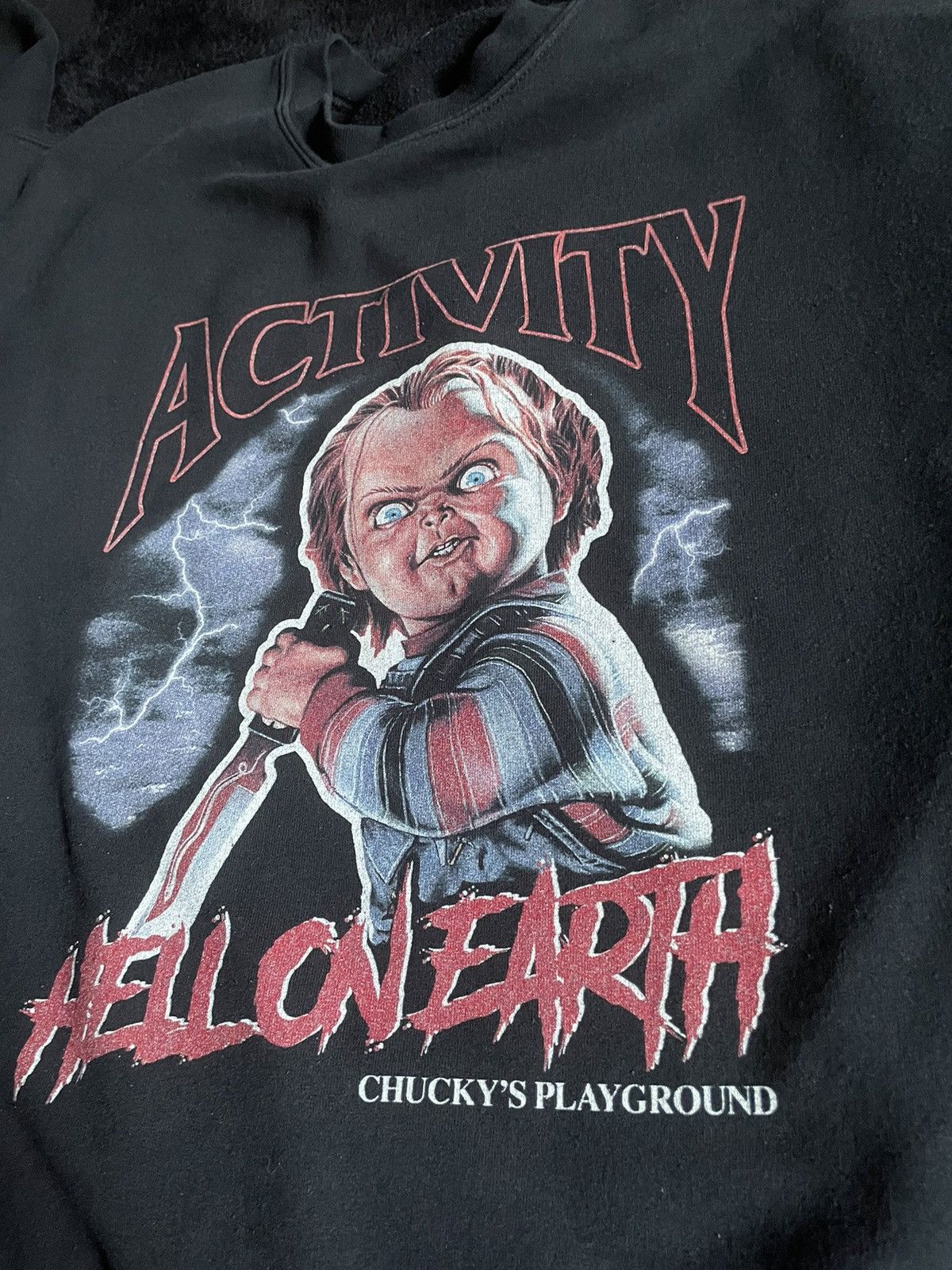 Designer Activity Chucky Childs Play Crew Neck T-Shirts, Hoodie, Sweatshirt | FlexRushtees.com