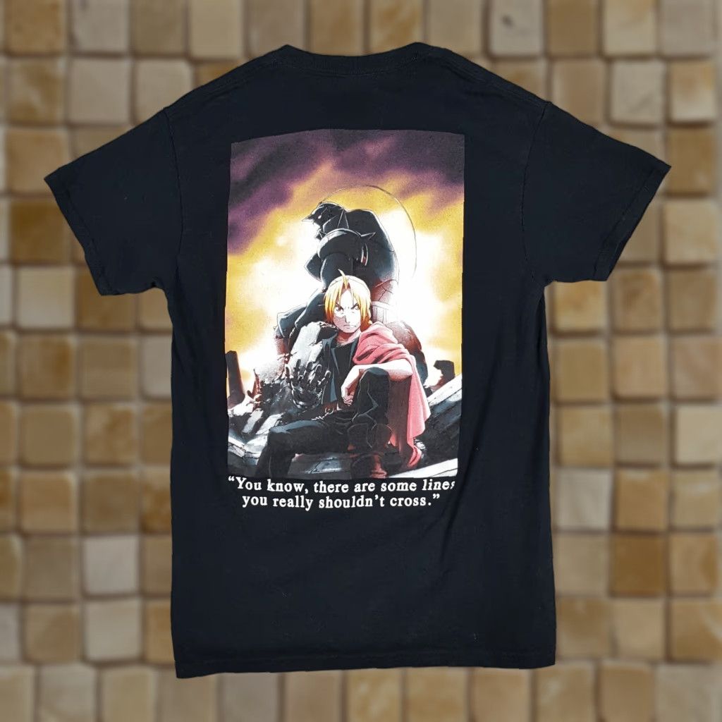 Vintage Fullmetal Alchemist Brotherhood Anime T Shirt Men Small Black Cotton Retro Tv Prom Hoodie, Sweatshirt