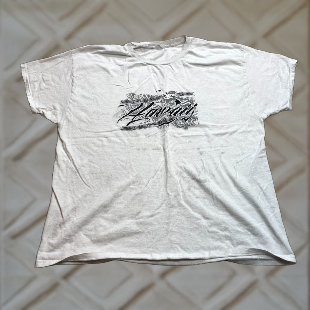 Hanes Mens Xl T Shirt White Short Sleeve Crew Neck Cotton Polyester Knit Logo Regular Brand Si
