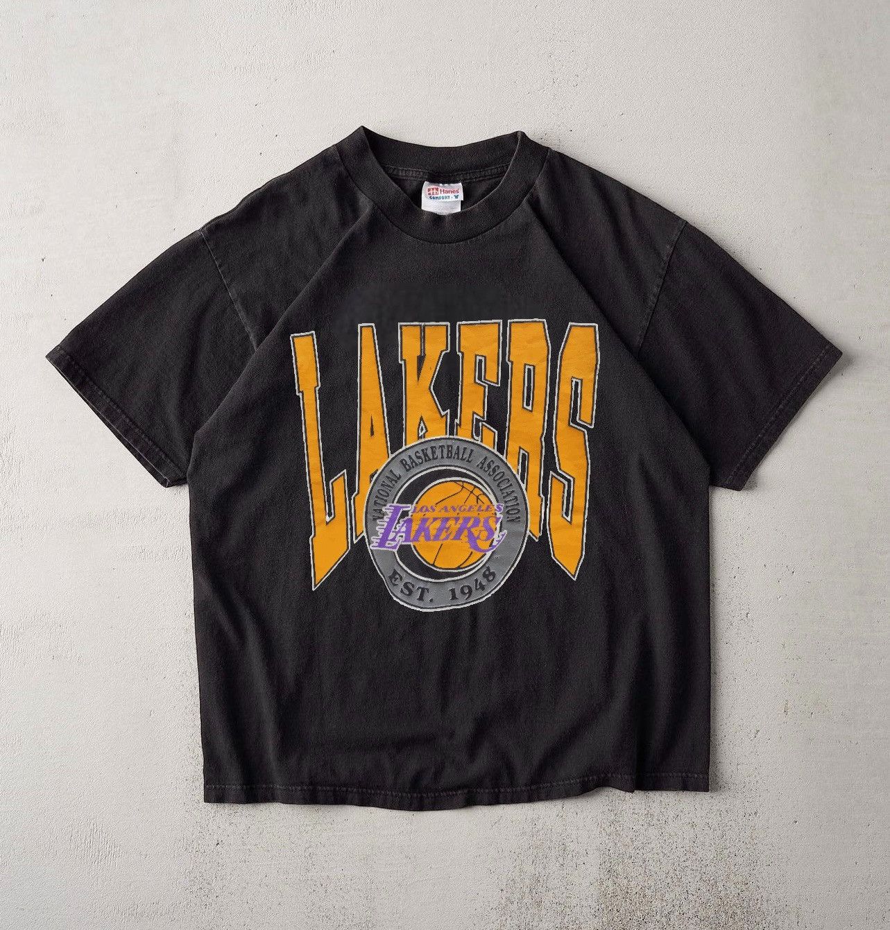 Vintage 1994 La Lakers Trench Mfg Vintage 90s T Shirt Custom Hoodie, Sweatshirt | FlexRushtees.com