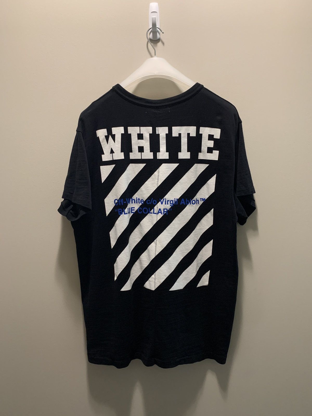 Off White Blue Collar Off White Tee Hoodie, Sweatshirt | FlexRushtees.com