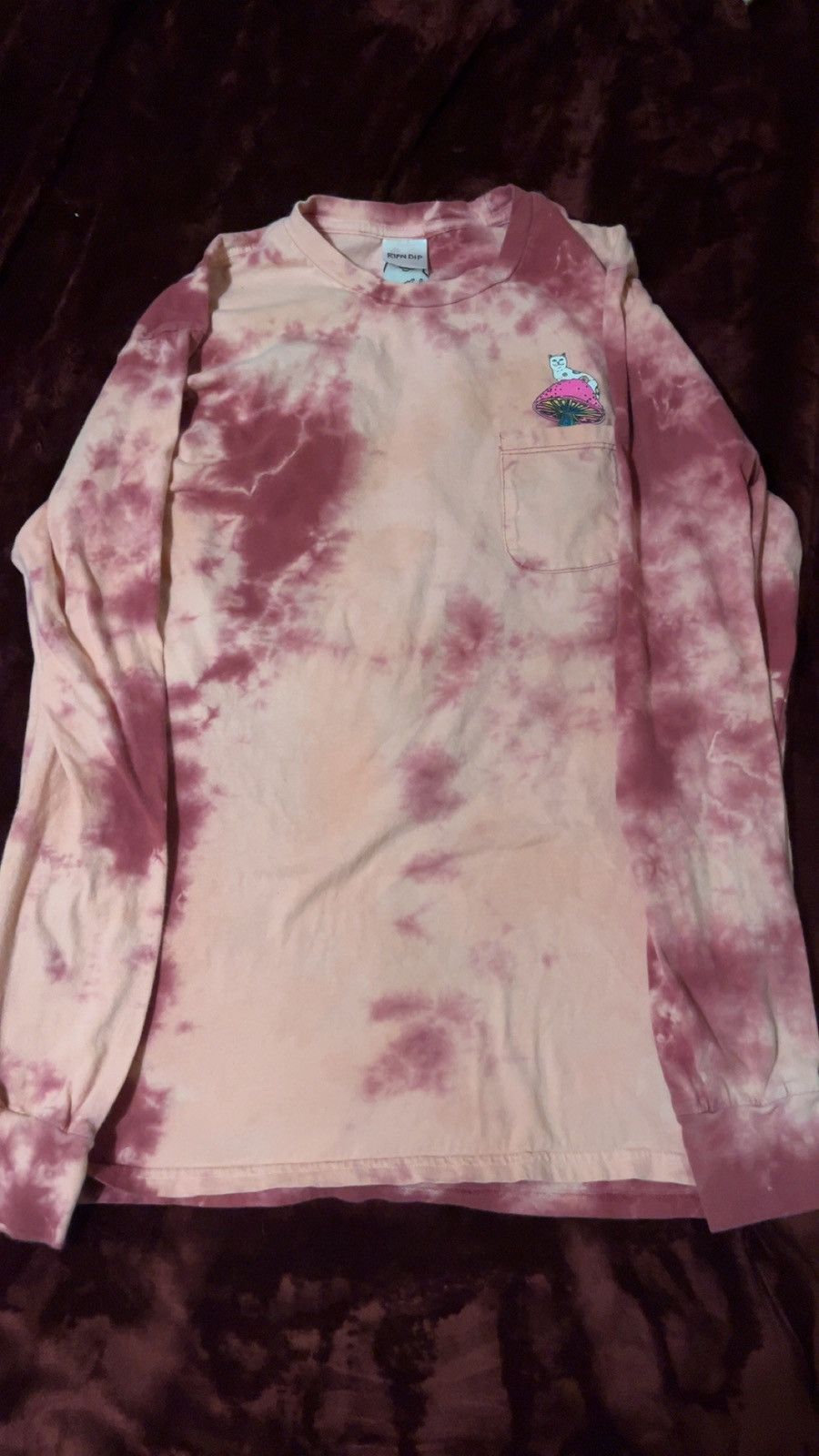 Ripndip Nermal Psychedelic Mushroom Hookah Cat Tie Dye Long Sleeve