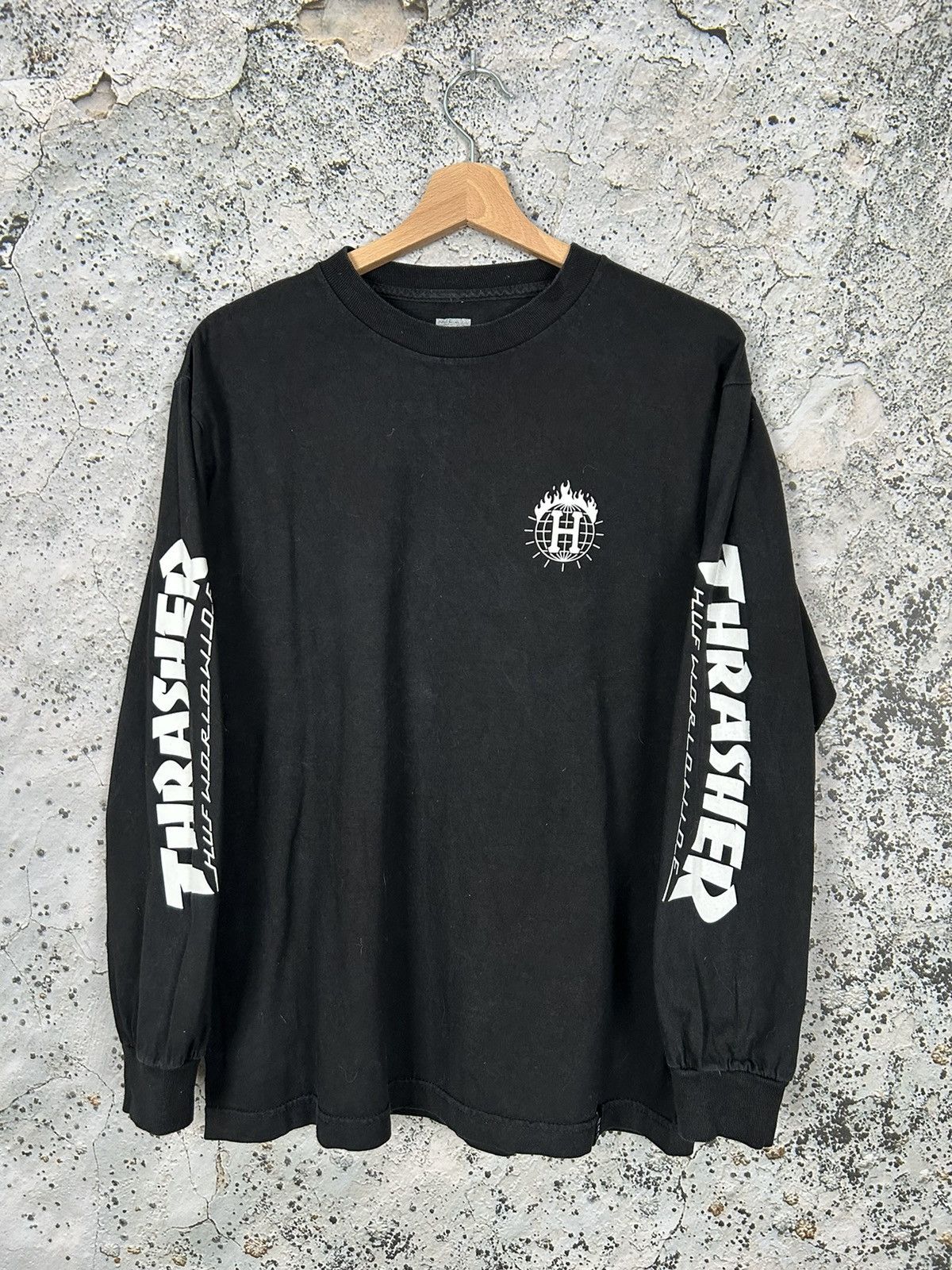 Huf X Thrasher Magazine Skateboards Longsleeve Tee Hype Hoodie, Sweatshirt | FlexRushtees.com