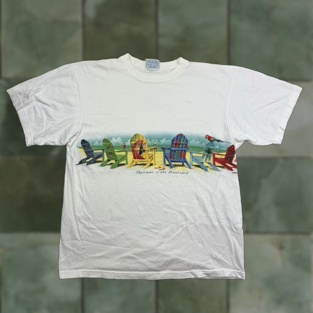 Vintage Caribbean Soul T Shirt Adult Large White Men 90s Tropical Chairmen Of The Seaboard 9