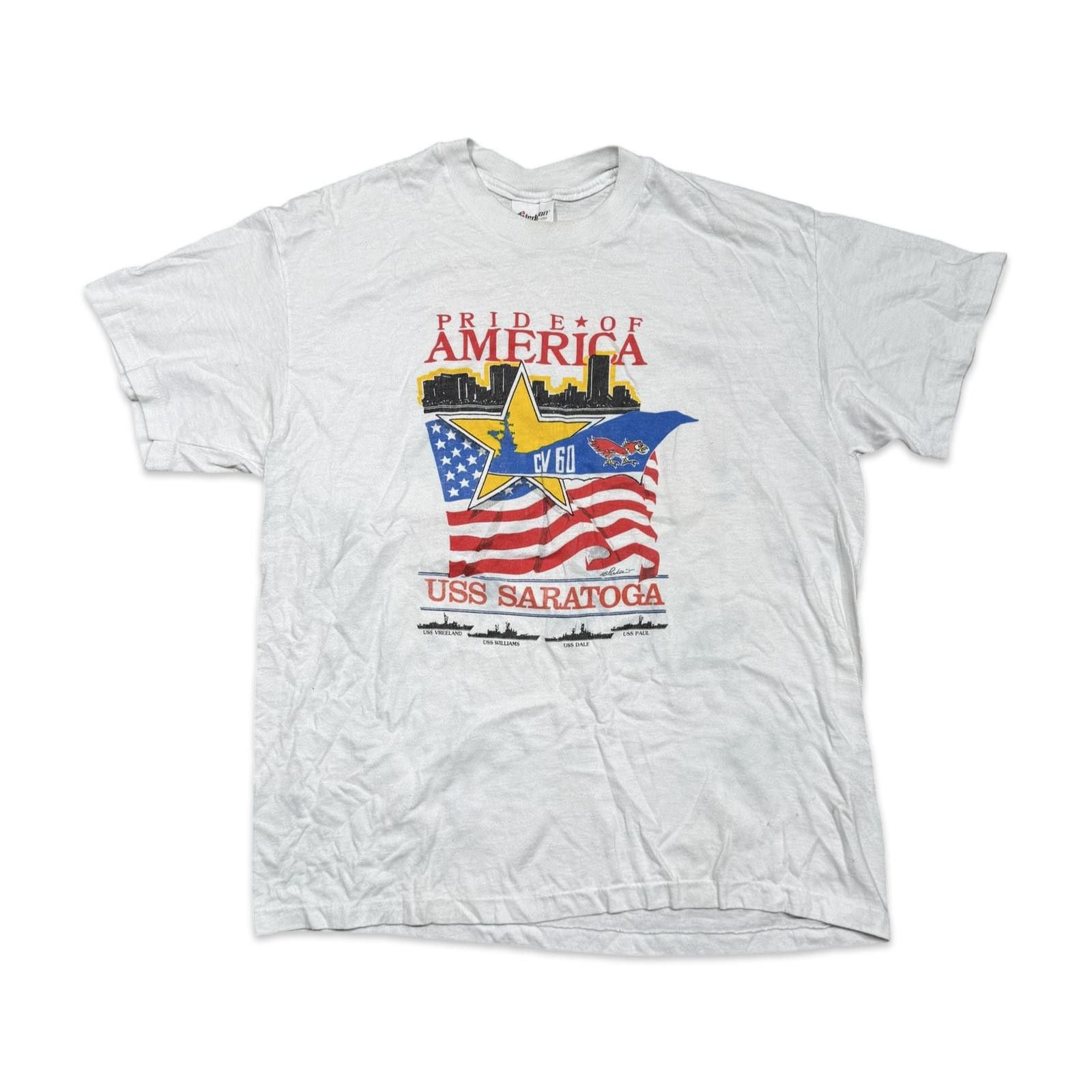 Designer Vintage Uss Saratoga Pride Of America Military T Shirt Hoodie, Sweatshirt | FlexRushtees.com