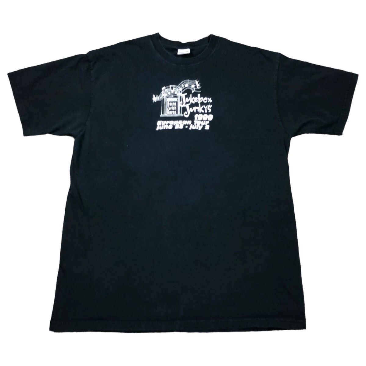 Vintage Anvil 1999 Jukebox Junky S European Tour Shirt Xl Hoodie, Sweatshirt | FlexRushtees.com