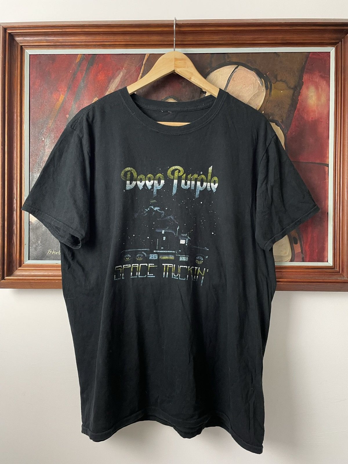 Vintage Y2k Deep Purple Band Rock Tee Space Truckin Print
