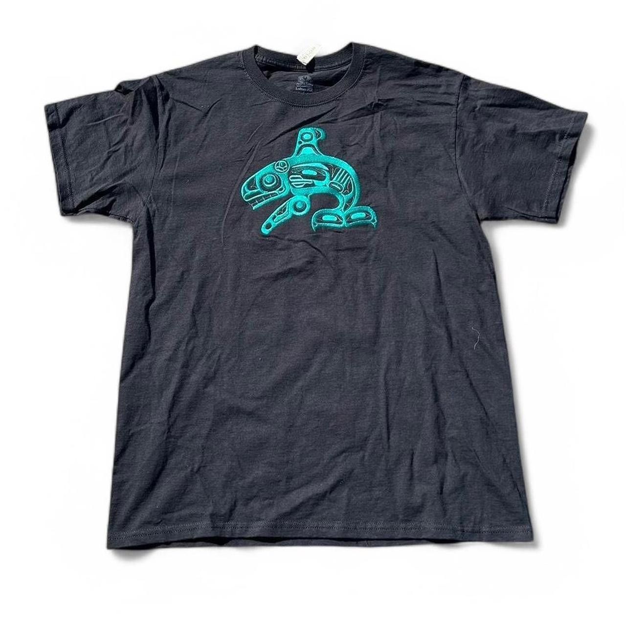Hanes Embroidered Tribal Whale Tee