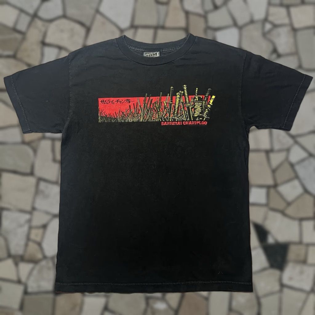 Vintage Odm Samurai Champloo Shirt Anime Box Logo Men M Black Short Sleeve Crew Neck T Shirt Hoodie, Sweatshirt
