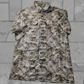 Chaps Men S Beach Shirt Blue Gray Palm Print Design Polyester S Nwot
