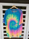 Rainbow Tie Dye Face Splatter Custom Rock Tee