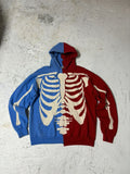 Japanese Brand Dead By Sam Custom Split Skeleton Hoodie