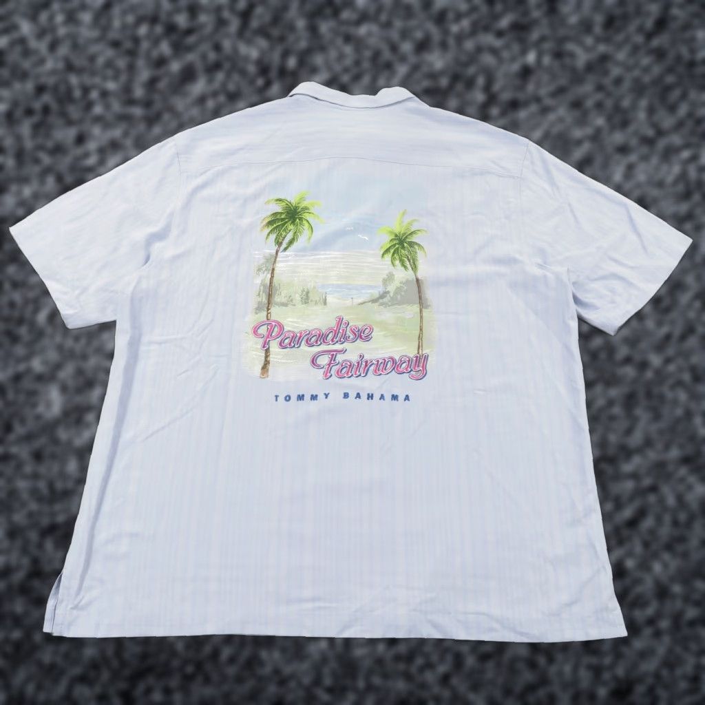 Bahama Tommy Bahama Shirt Xl Men Silk Embroidered Paradise Fairway Camp Golf Palm Beach Shirt
