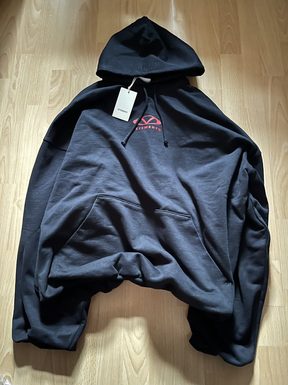 Black Vetements Oval Logo Hoodie Size Xs T-Shirts, Sweatshirt | FlexRushtees.com