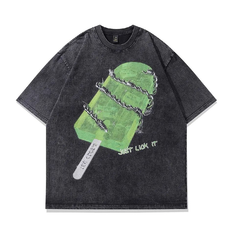 Oversized Y2k Vintage Ice Cream Printed Tee Hoodie, Sweatshirt | FlexRushtees.com