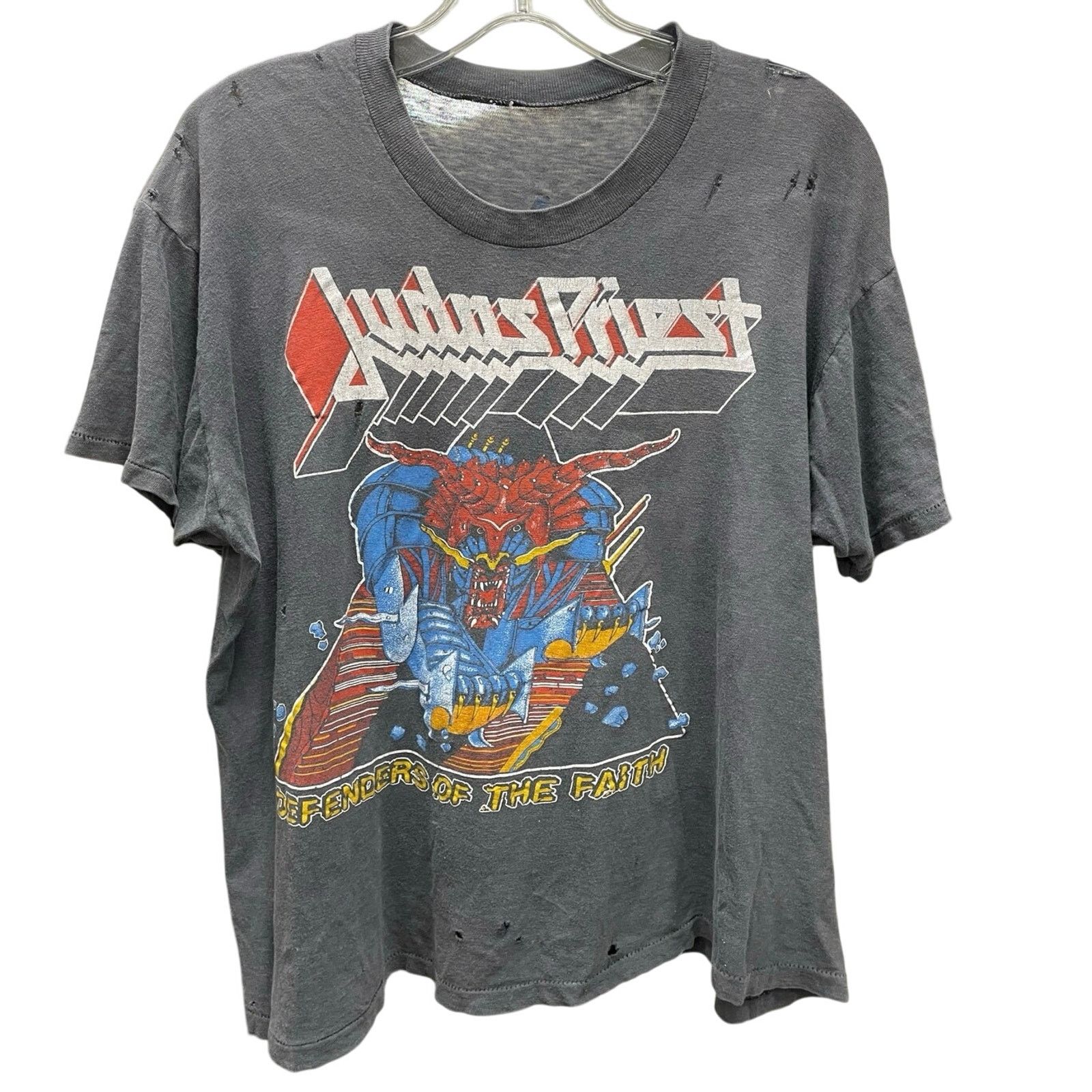 Priest Judas Priest Defenders Of The Faith Tour 80s Vintage Shirt M Hoodie, Sweatshirt | FlexRushtees.com