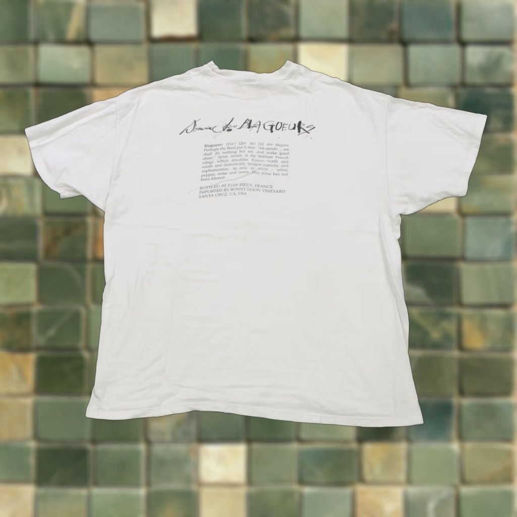 Hanes Vintage Rare Vtg Domaine Des Blagues Syrah 1996 Playing Card Wine T Shirt 90s White Xl Mens