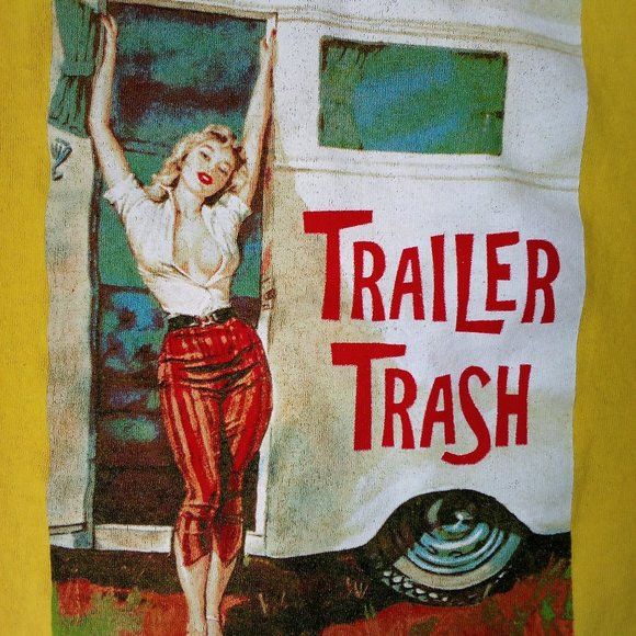 Vintage Y2k Travel Trailer Trash Illustration T Shirt Hoodie, Sweatshirt | FlexRushtees.com
