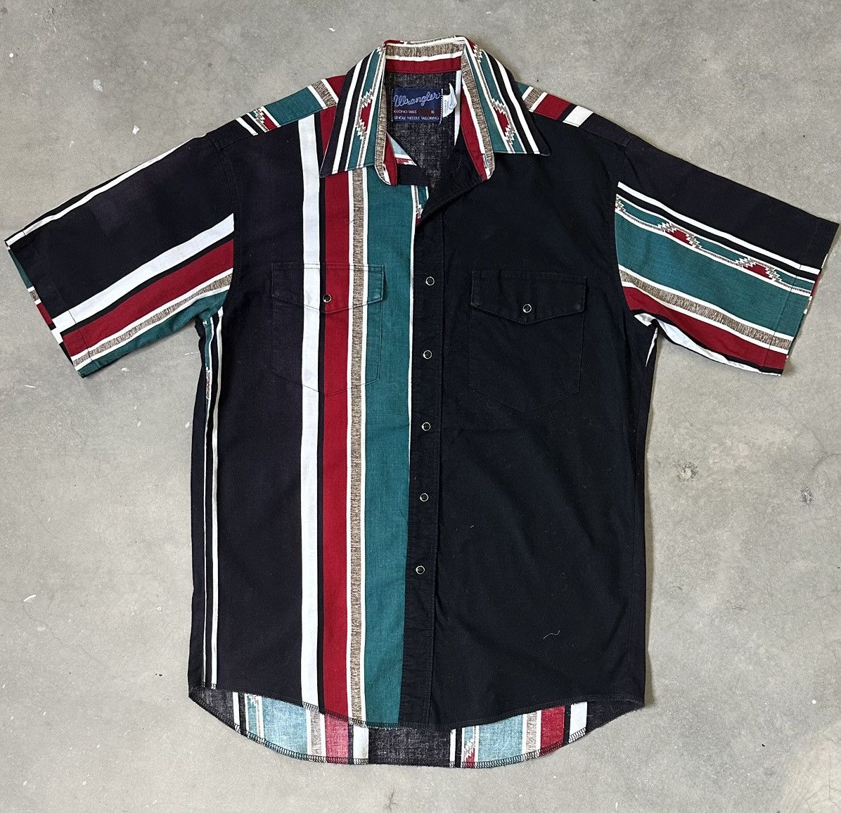 Vintage 90s Wrangler Aztec Navajo Western Shirt