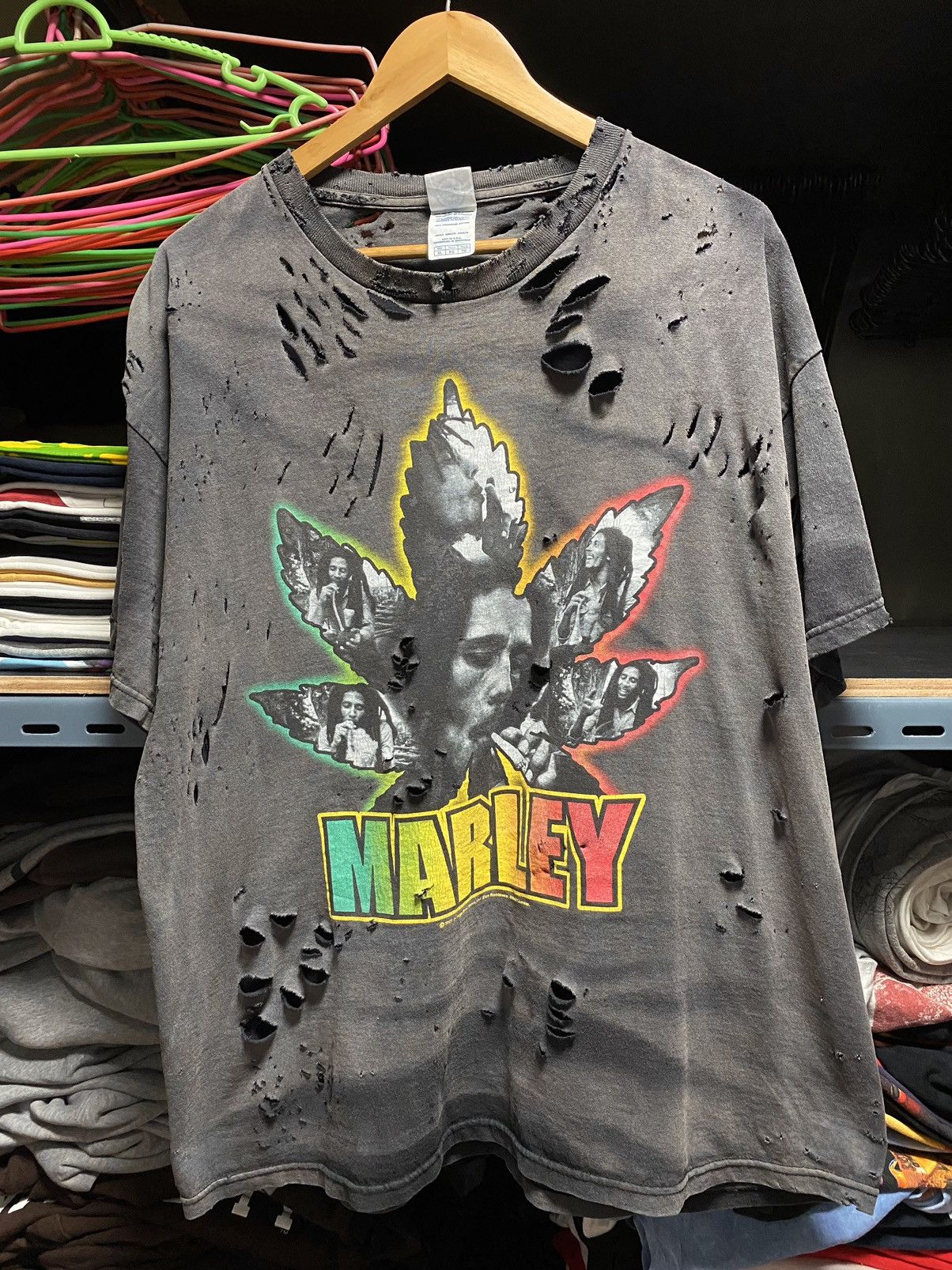 Vintage Sun Faded Bob Marley Thrashed Distressed T Shirt Hoodie, Sweatshirt | FlexRushtees.com