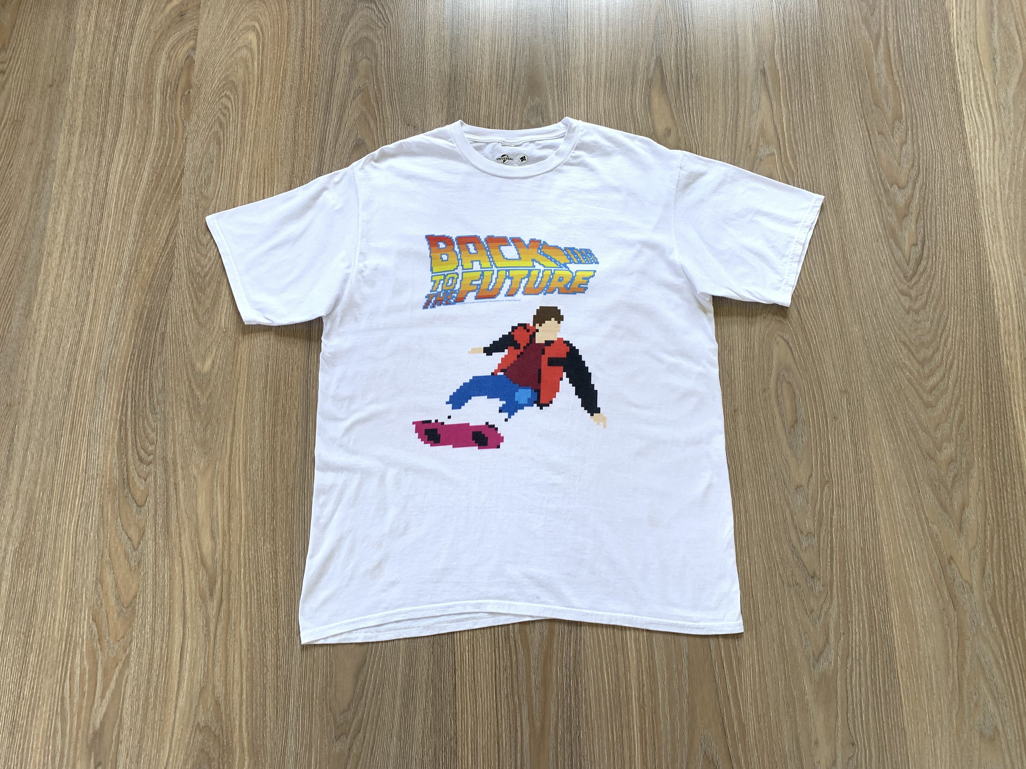 Universal Studios Back To The Future White Printed T Shirt
