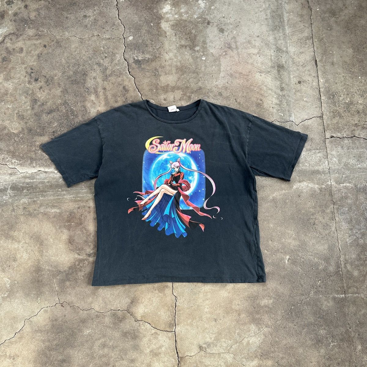 Vintage Sailor Moon Gray Faded T Shirt Hoodie, Sweatshirt | FlexRushtees.com