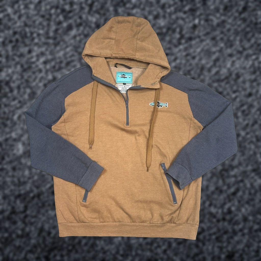 Vintage Rep Your Water Hoodie Half Zip Mens Large Color Block Eco Friendly Multicolor Fleece Winter
