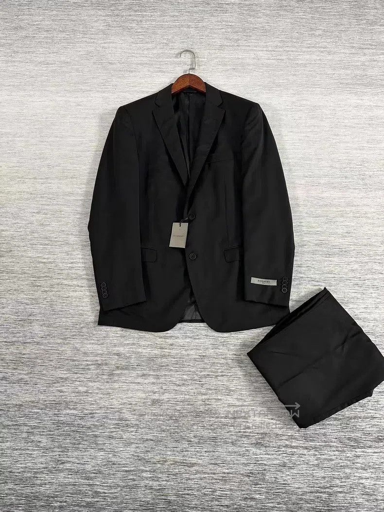 Givenchy All Black 130 Thread Count Wool Half Linen Men S
