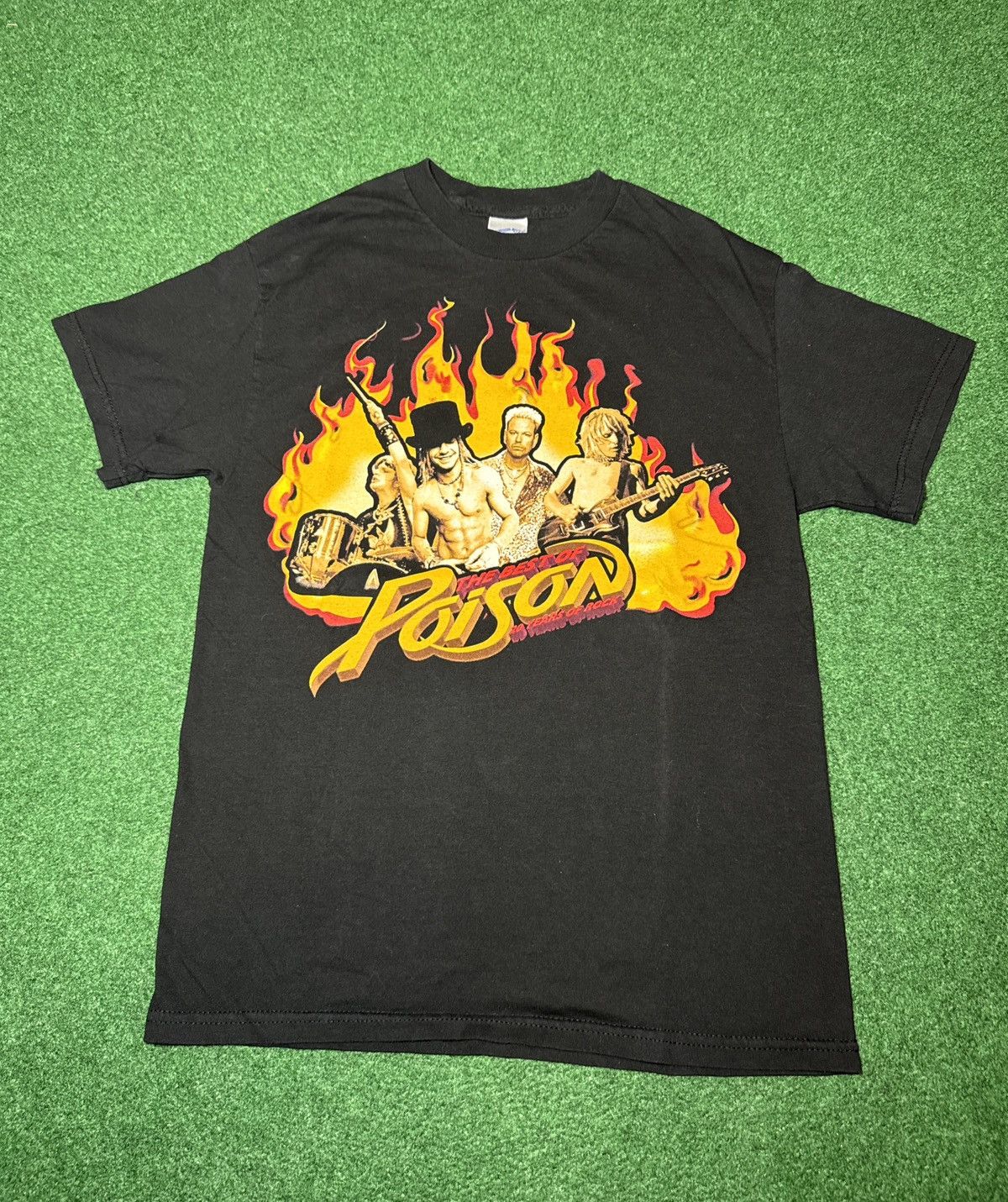 Band Tees Y2k Poison Flame Graphic Band Concert Tour Medium T Shirt Hoodie, Sweatshirt | FlexRushtees.com