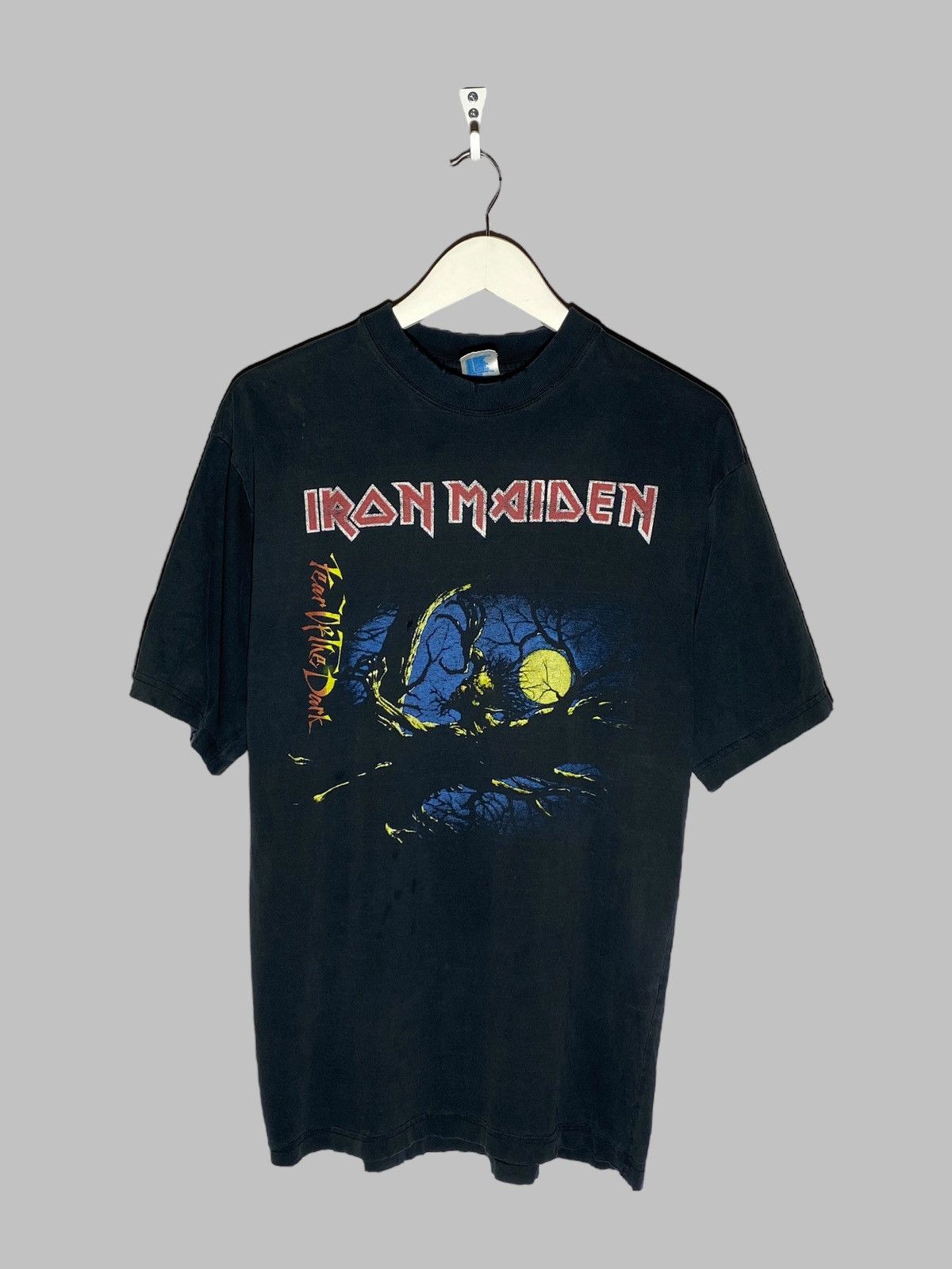 Iron Maiden X Vintage Vintage Iron Maiden Graphic Print Distressed T Shirt Hoodie, Sweatshirt | FlexRushtees.com