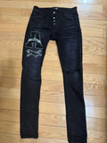 Amiri Varsity Logo Patch Men S Destroyed Black