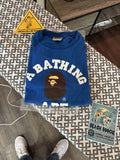 Bape A Bathing Ape Large College Tee Blue Hoodie, Sweatshirt | FlexRushtees.com