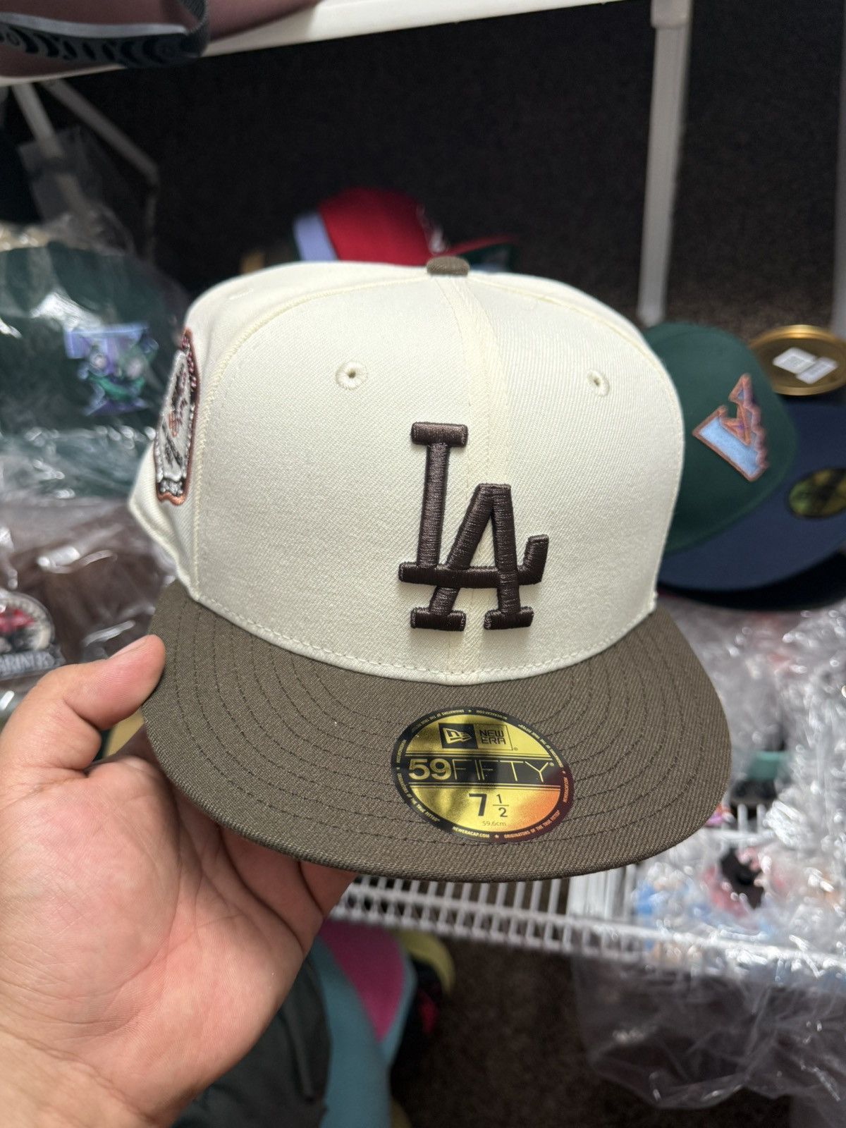 New Era Topperzstoreusa La Dodgers Olympic Patch 7 1 2