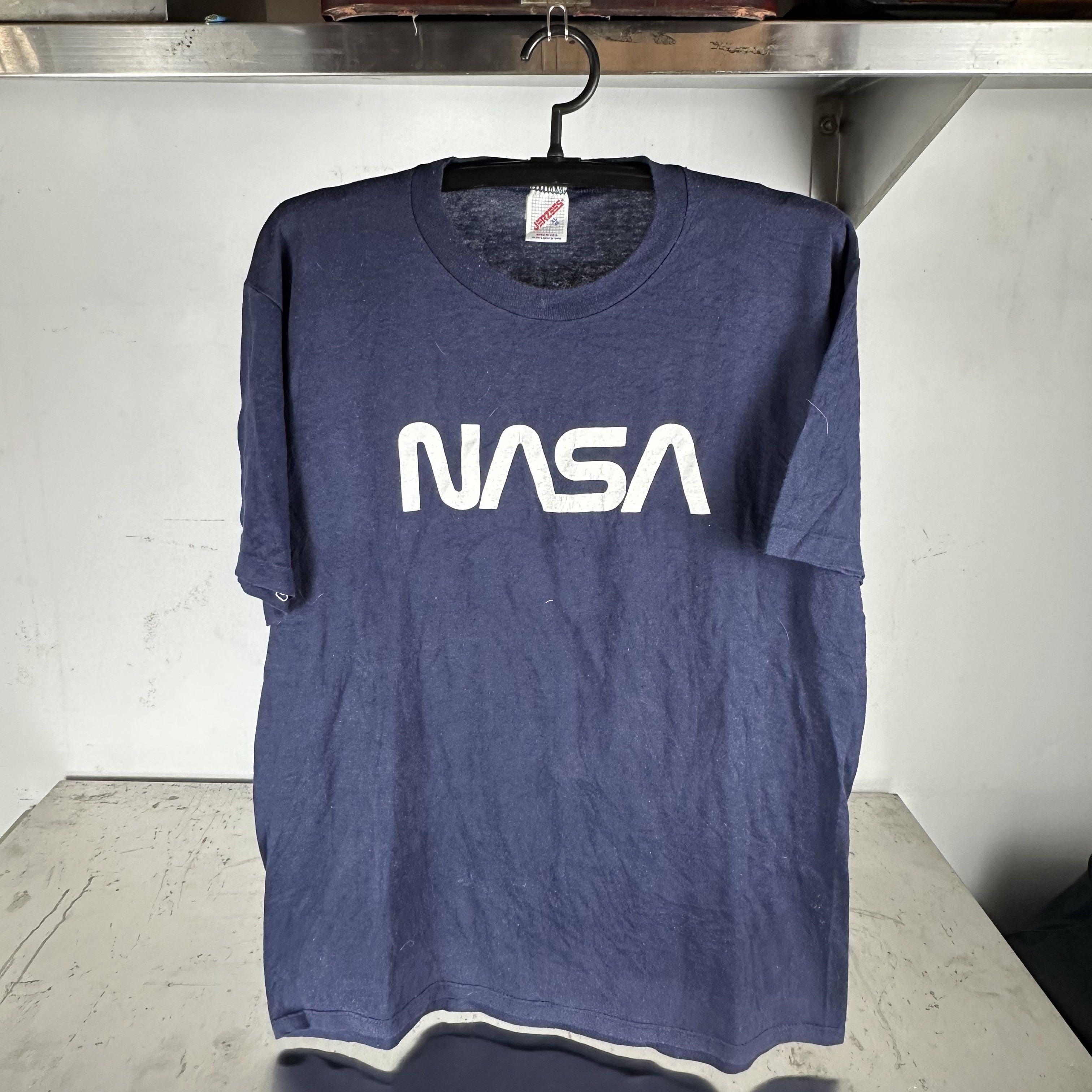 Vintage 80s Nasa Logo Graphic Large T Shirt
