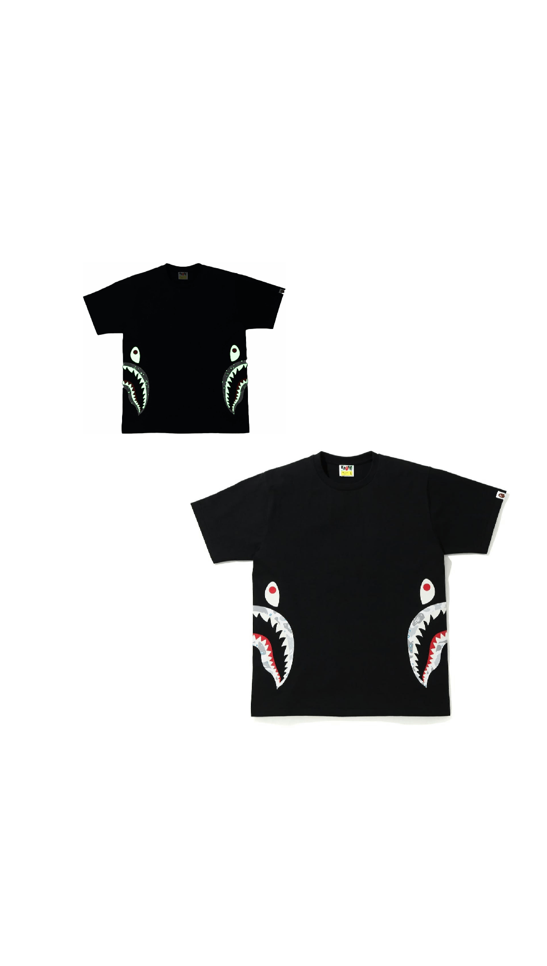 Bape Side Space Camo Shark Tee Black