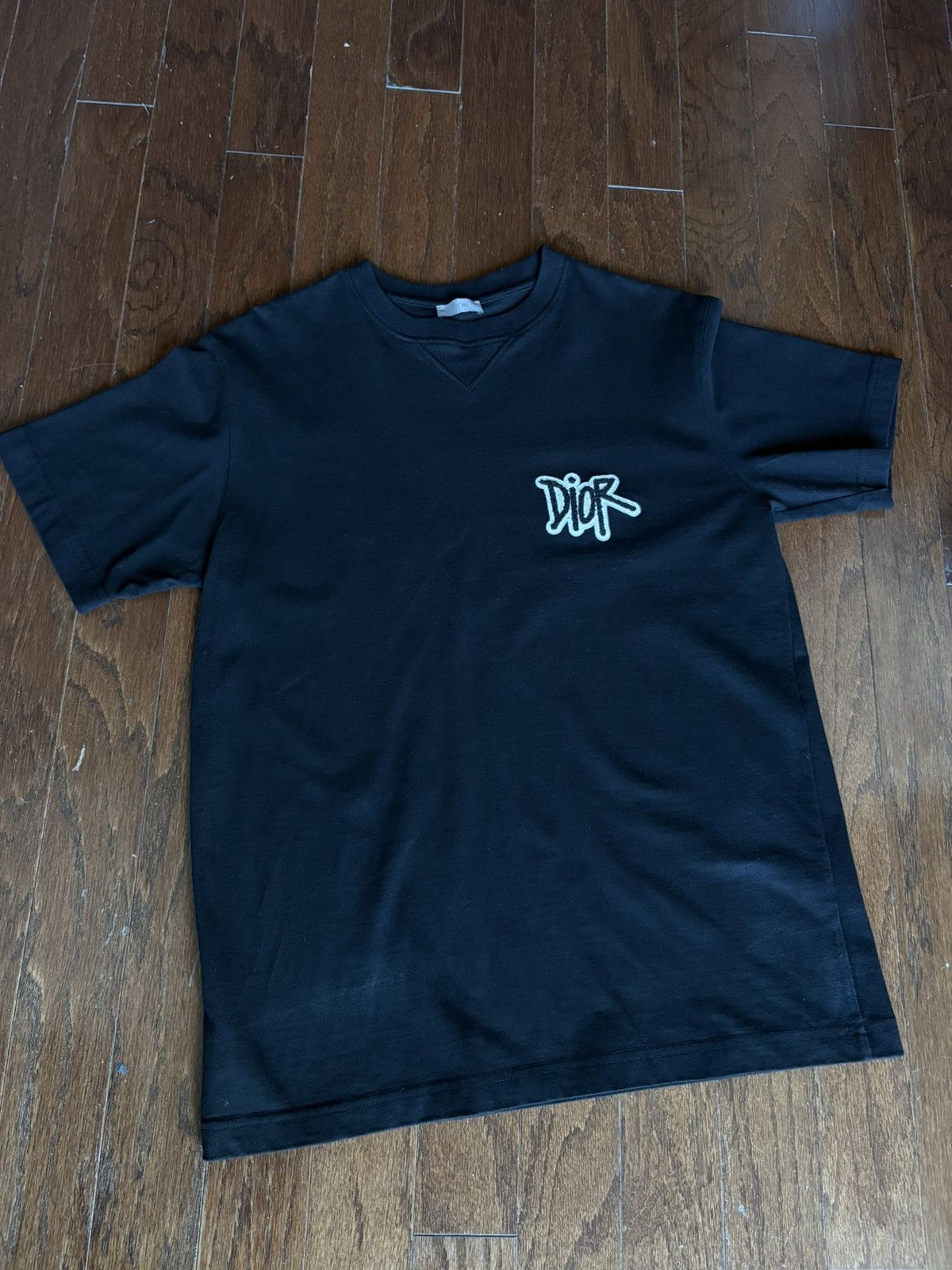 Dior X Stussy Logo Tee Black Hoodie, Sweatshirt | FlexRushtees.com