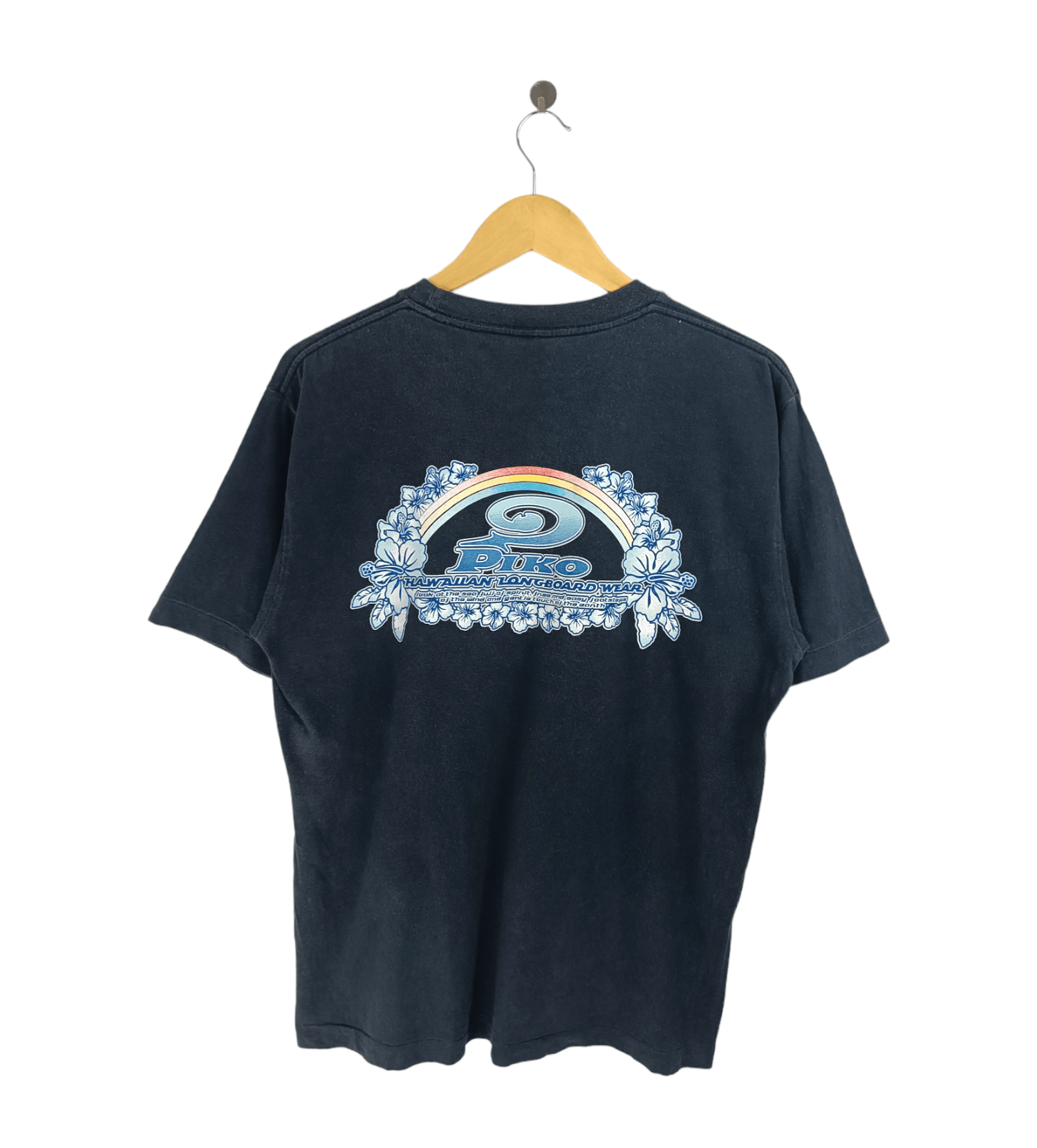 Vintage 90 S Piko Hawaiian Longboard Wear Surf Sun Beach Tee