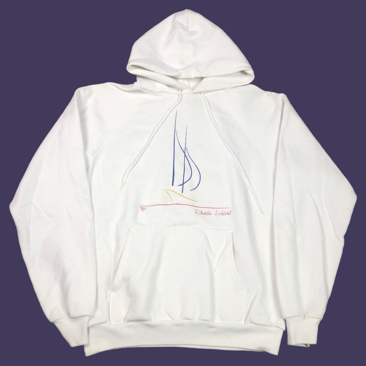 Vintage 80s Hanes Rhode Island Sailboat Sweatshirt Adult L