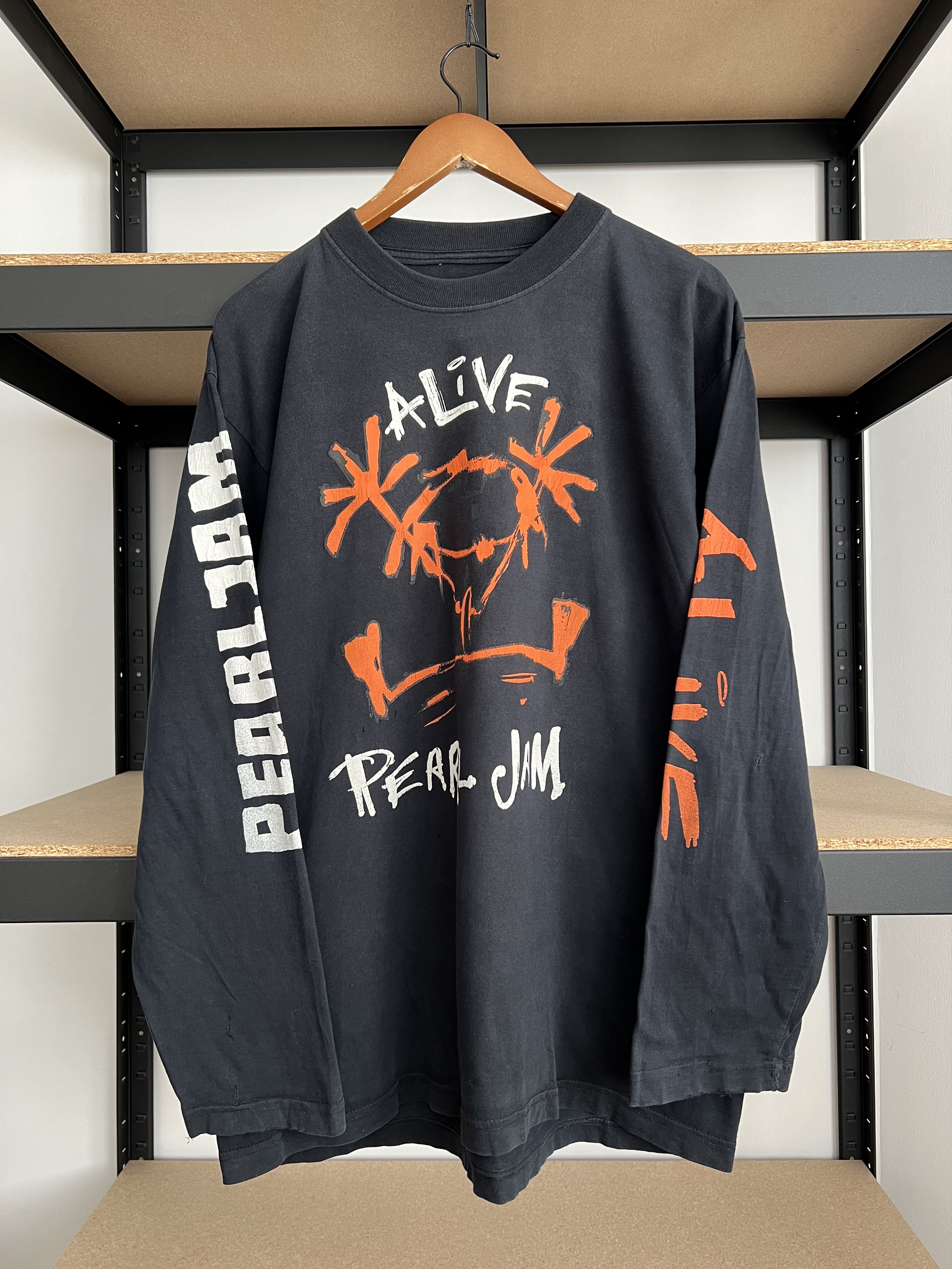 Band Tees Vintage 90s Pearl Jam Alive Black Long Sleeve T Shirt Hoodie, Sweatshirt | AU16VibeMintTees.com