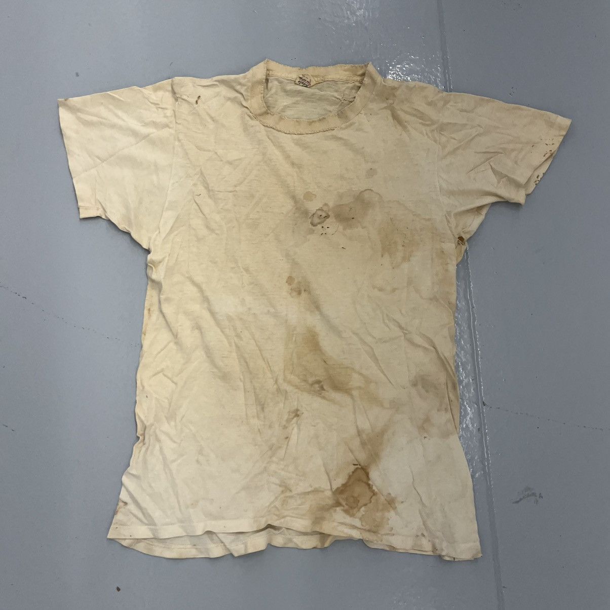 Other Vintage 60s Archdale White Distressed Blank Cotton T Shirt