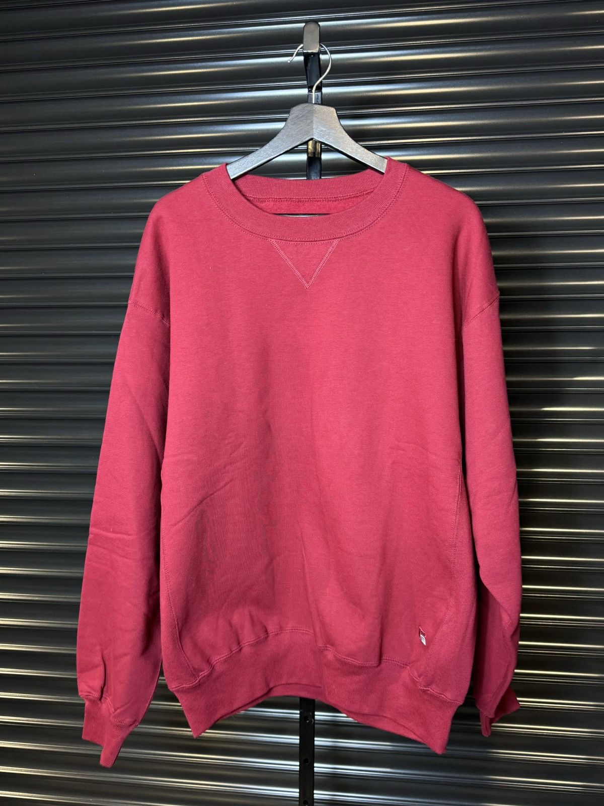 Vintage Russell Athletic Pro Cotton Red Blank Crewneck Large