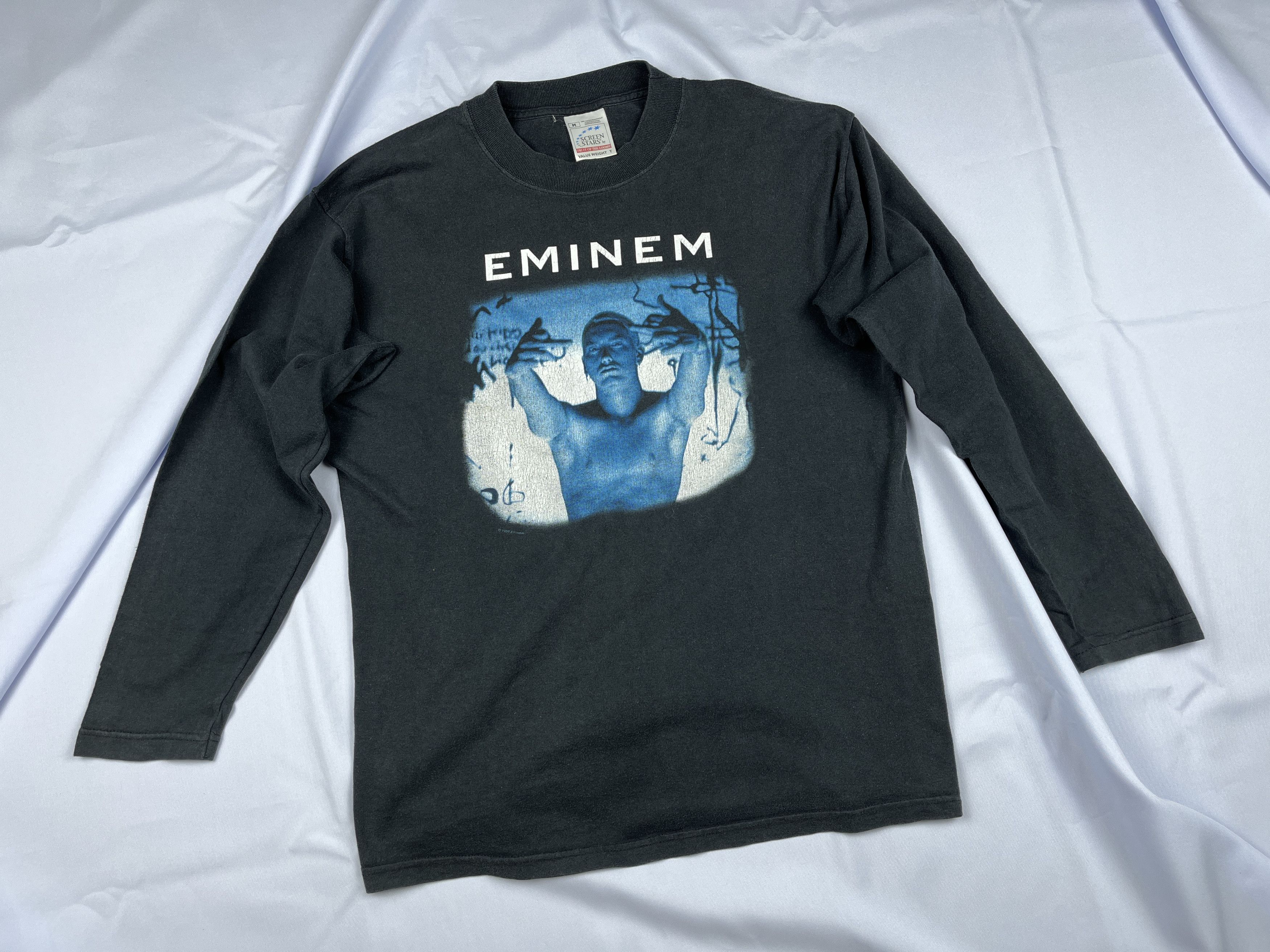 Vintage Eminem 1999 Middle Finger Rap Slim Shady L S T Shirt Hoodie, Sweatshirt | FlexRushtees.com
