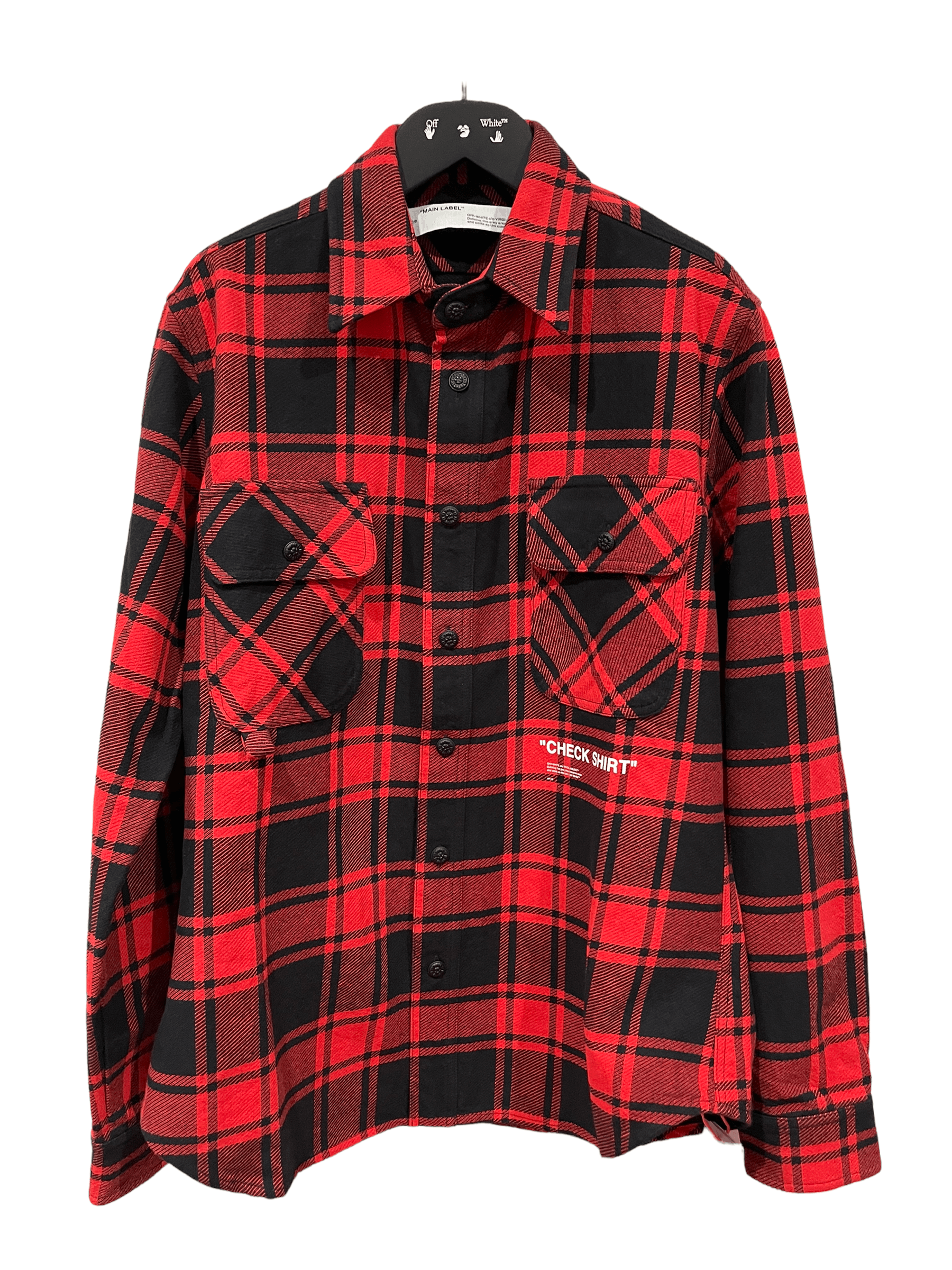 White Off White Quote Flannel Shirt