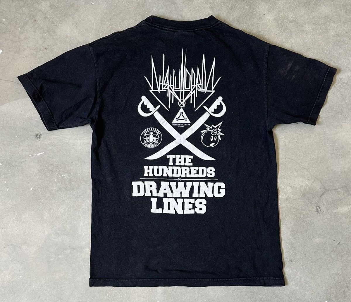 Hundreds Vintage The Hundreds Drawing Lines Black Tee Hoodie, Sweatshirt | FlexRushtees.com