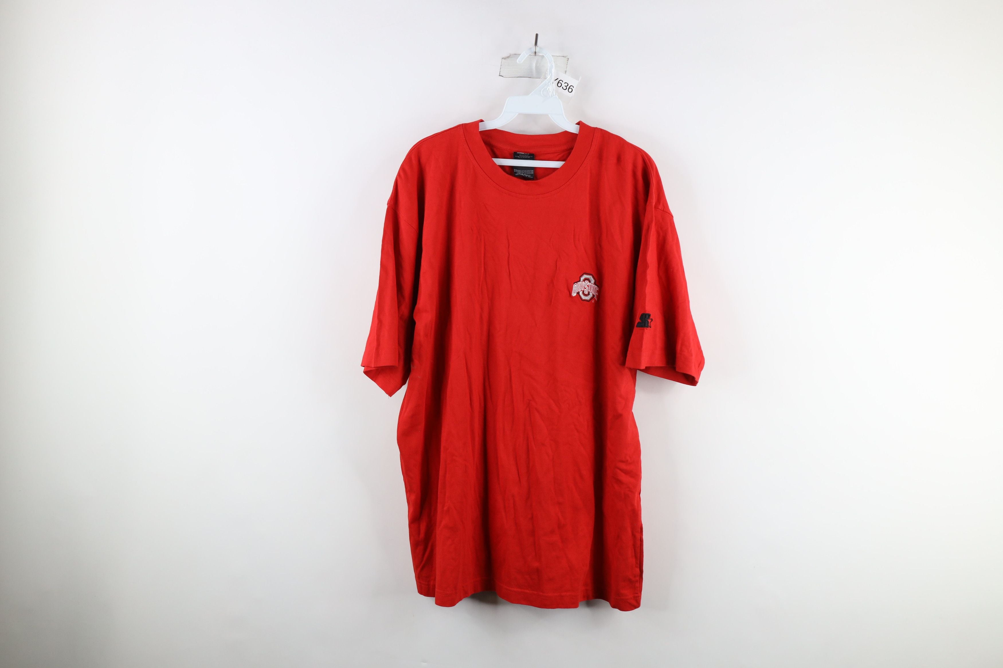 Vintage Starter Spell Out Ohio State University T Shirt Red